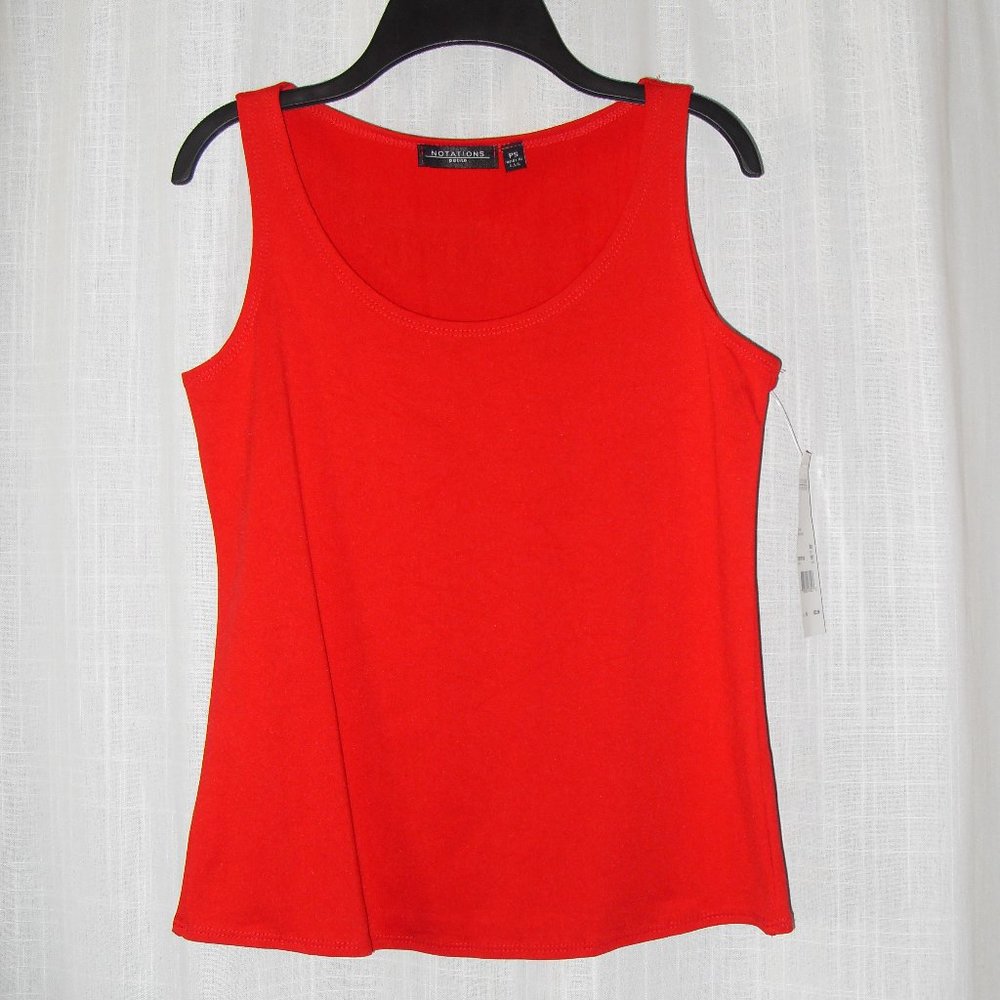 NOTATIONS Red Dressy Stretch Tank Top NWT Petite S